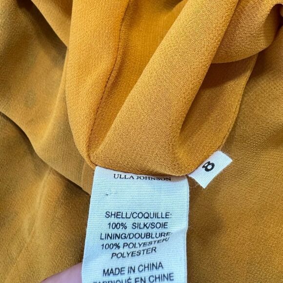 Ulla Johnson Anika Dress Ochre Silk Ruffle Size 8 - Picture 10 of 12